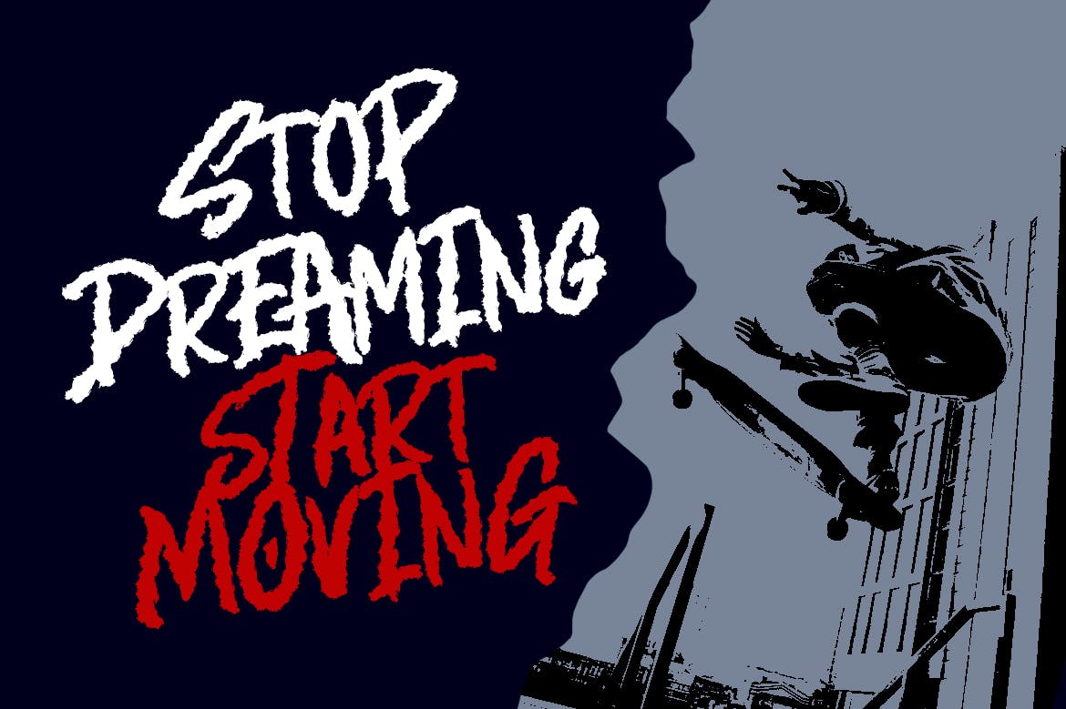 撕纸风格干笔刷英文艺术字体素材库精选 Campbell – Rough Brush Font插图(1)