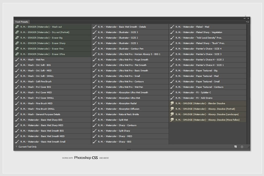 RM出品水彩画笔笔画笔迹PS笔刷包 RM Watercolor插图(3)