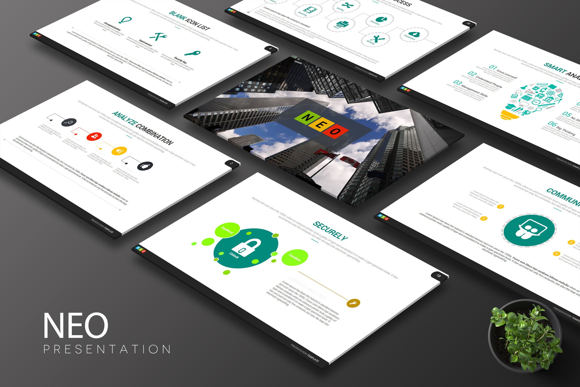 商务/融资/电商/产品推介等多用途素材库精选谷歌演示模板 Neo Google Slides插图