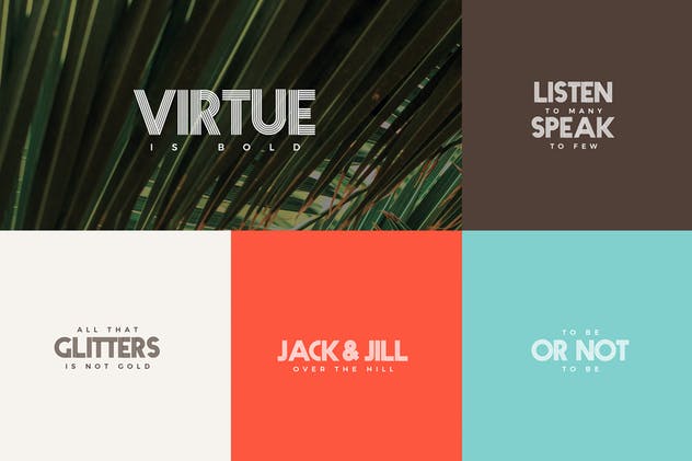 多线条版式设计创意字体 Fiver – Display Font插图(1)