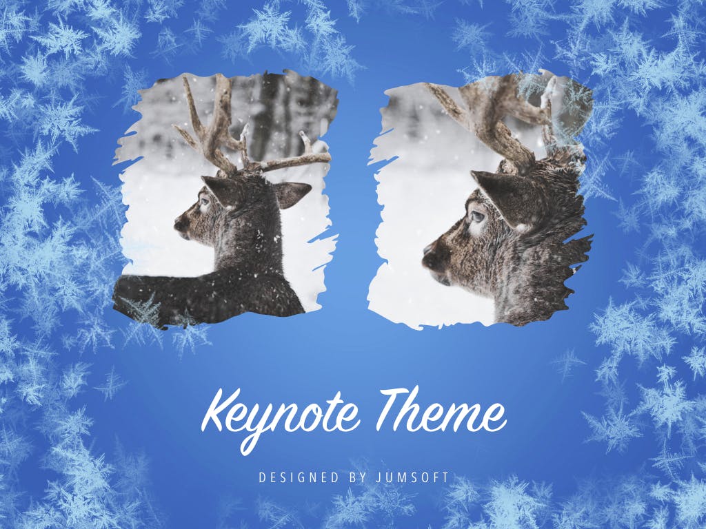 冬天雪花背景素材库精选Keynote模板下载 Hello Winter Keynote Template插图(7)