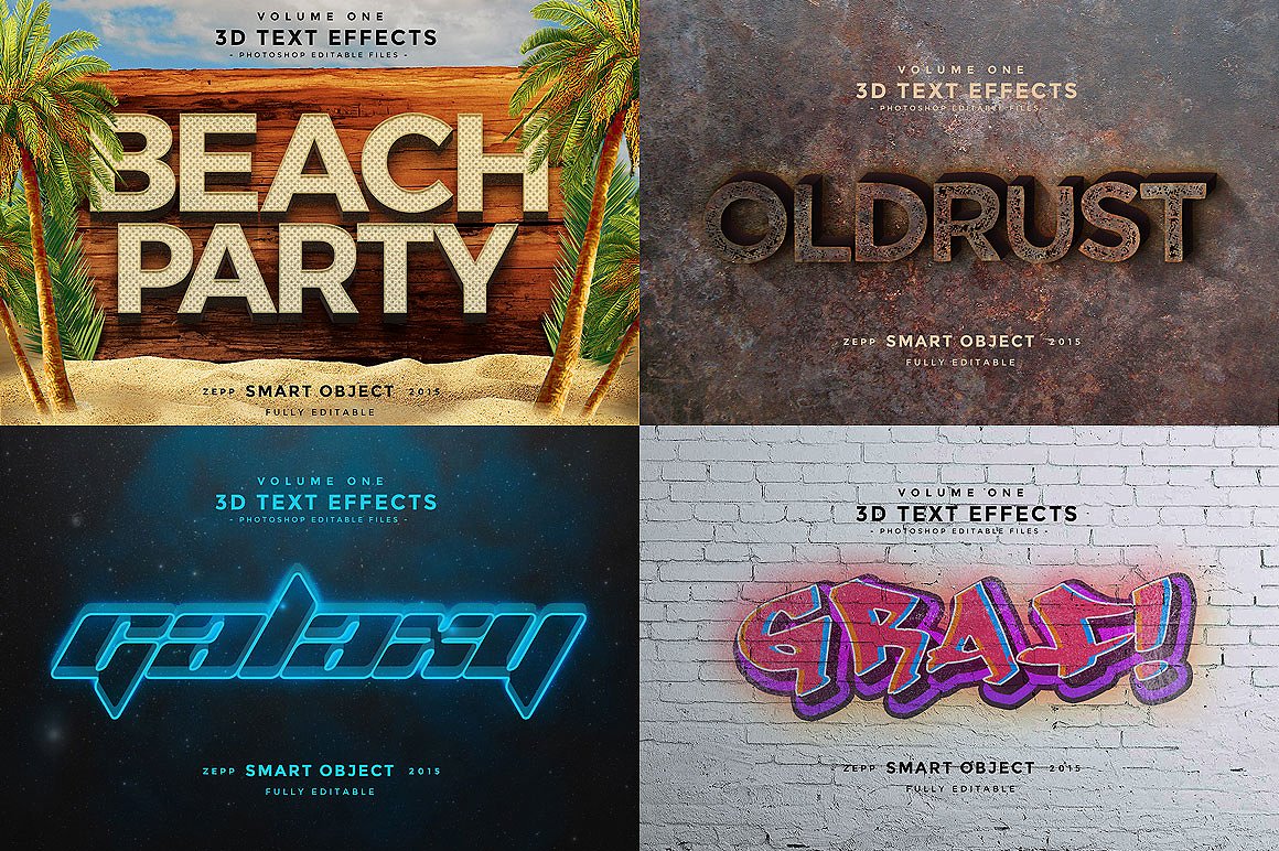 素材库下午茶：150款3D文字效果的PS图层样式 150 3D Text Effects for Photoshop–2.61 GB插图(31)