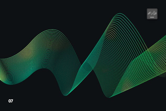 数字线性波浪线条图案PS笔刷 Digital Linear Waves Photoshop Brushes插图(7)