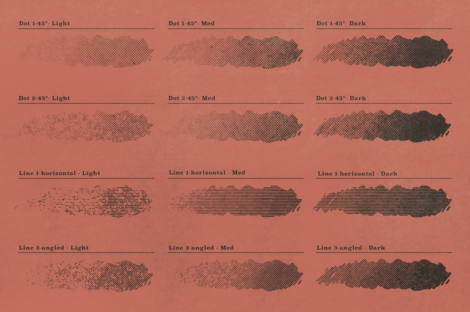 超过220种效果的半色调PS笔刷合集 BEAT TONES: Beat Up Halftone Brushes插图(5)