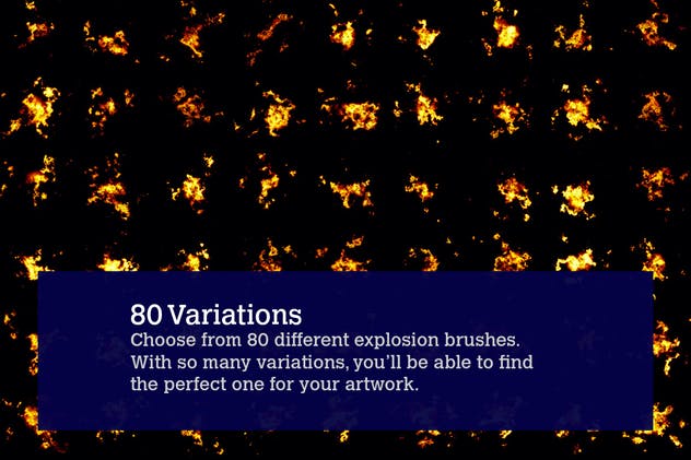 80款逼真火焰图形PS笔刷 80 Photorealistic Fire Explosions插图(1)