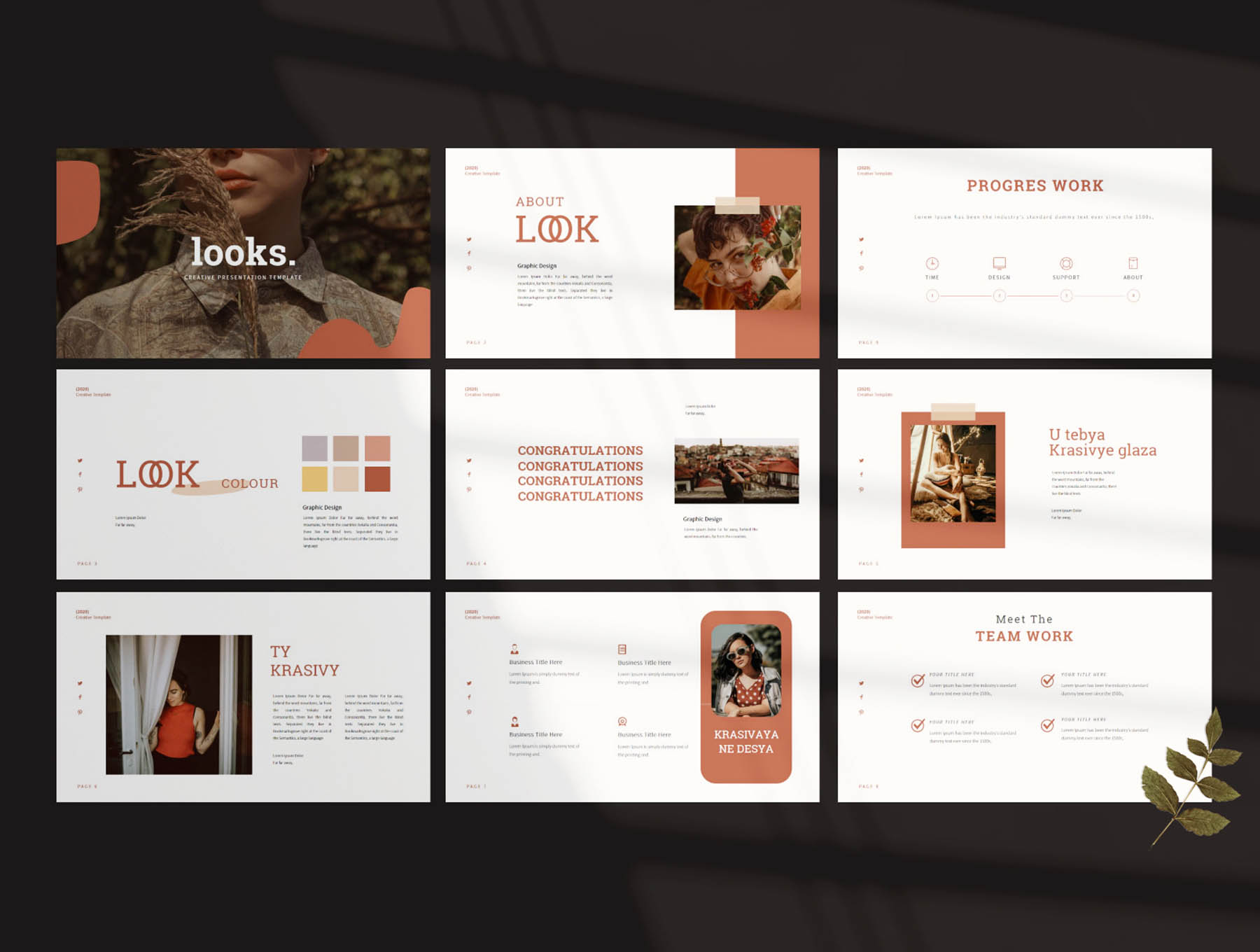 素材库下午茶：极简高端时尚的素材库精选Google演示模板插图(5)