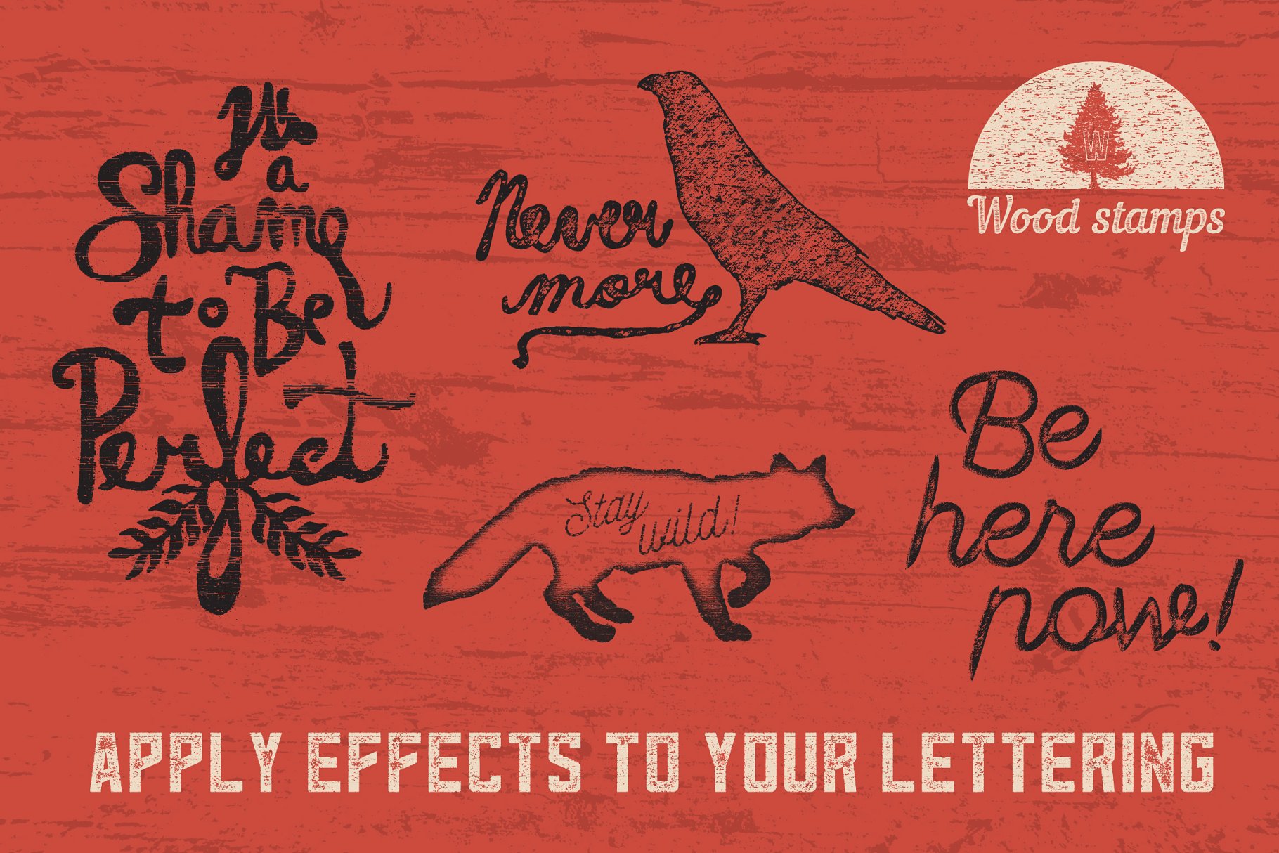 木刻画版画木雕效果AI动作 Woodcraft for Adobe Illustrator插图(4)