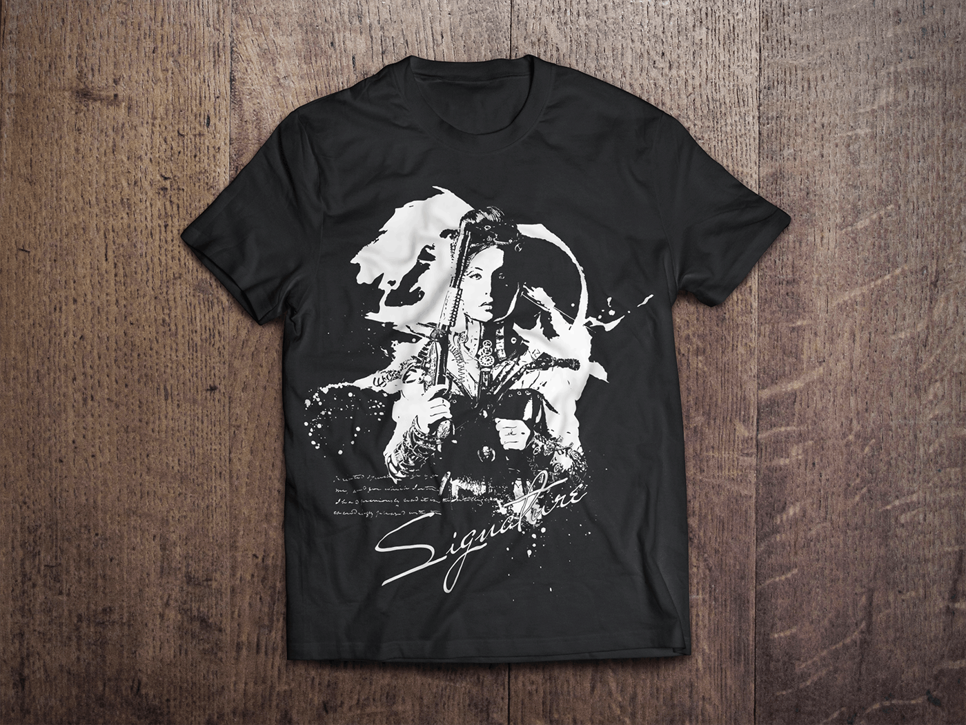 经典泼墨剪影艺术风格照片特效PS动作 Signature CS4+ Photoshop Action插图(2)