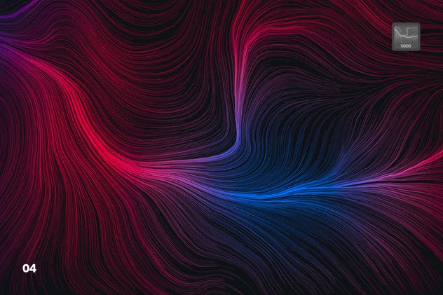 10款高分辨率抽象数流体线条PS笔刷 Digital Perlin Flow Fields Photoshop Brushes插图(4)