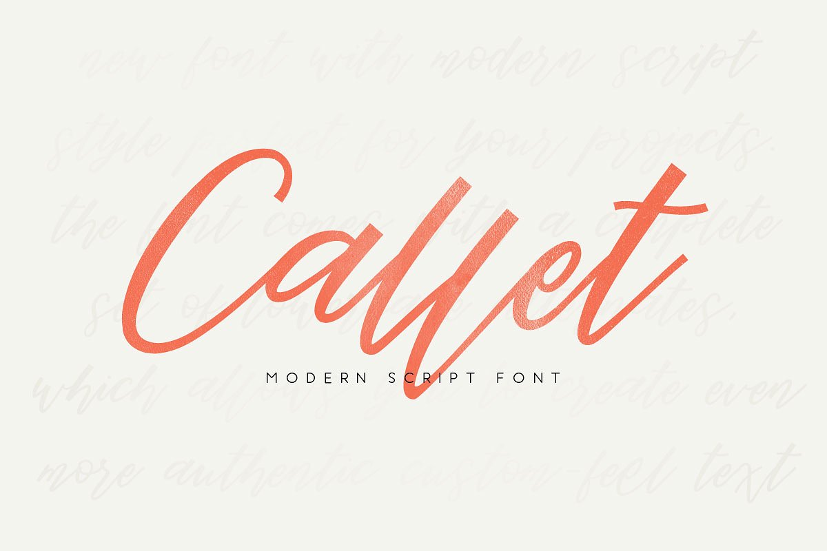 现代手写粗线条英文字体 Callet Script插图