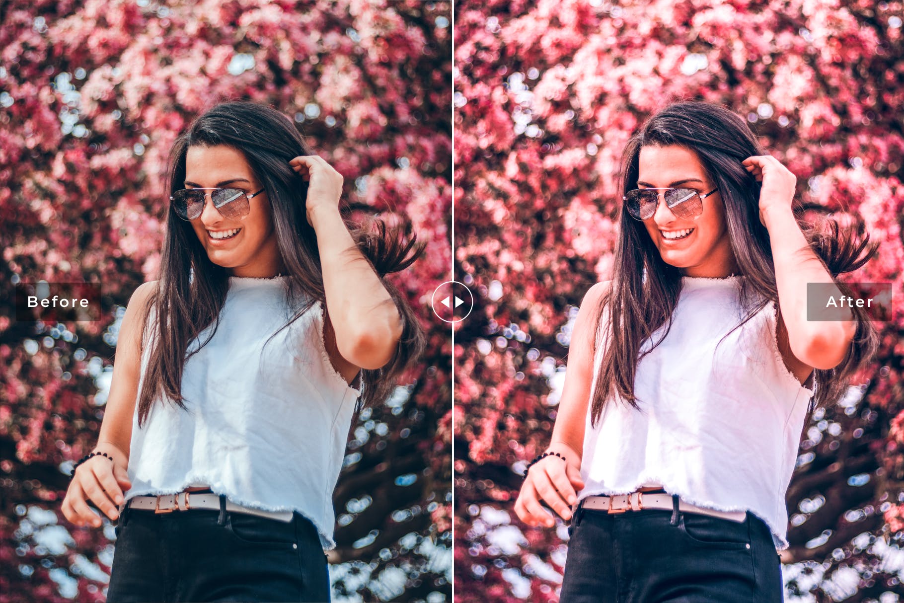 珊瑚粉色调图片后期处理调色滤镜LR预设 Flamingo Mobile & Desktop Lightroom Presets插图(3)