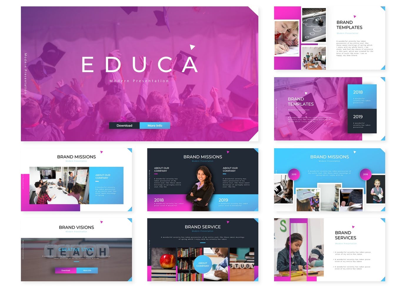 教育主题教育行业适用的PPT幻灯片模板 Educa | Powerpoint Template插图(1)