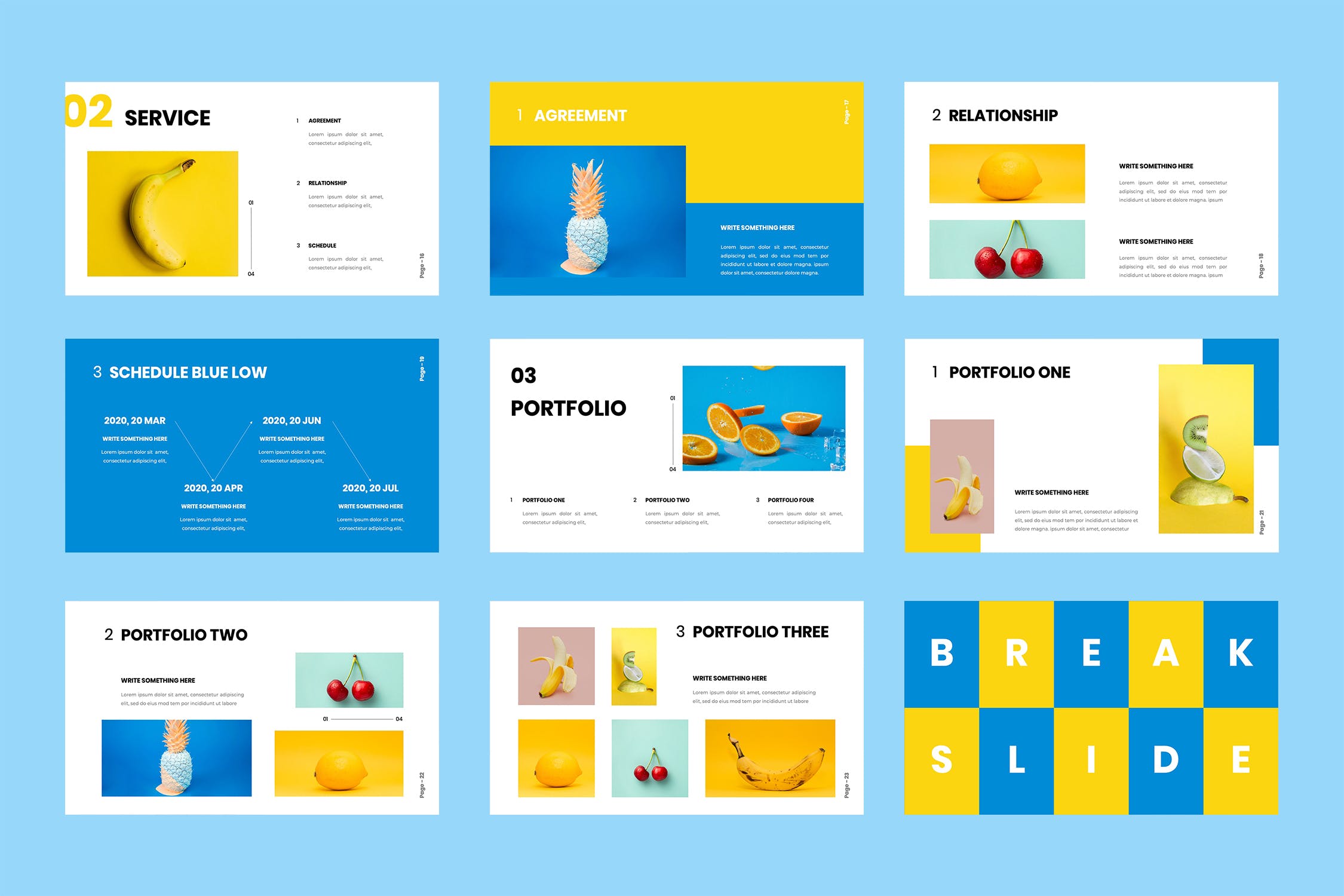 黄蓝配色简约风格素材库精选Keynote模板模板 Bluewhale – Keynote Presentation插图(3)