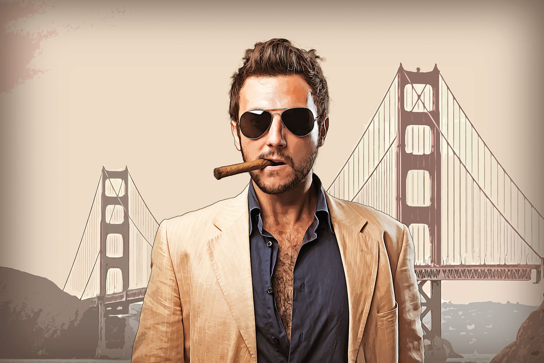 GTA游戏艺术风格图片特效PS动作 Grand Theft Photoshop Actions插图(1)