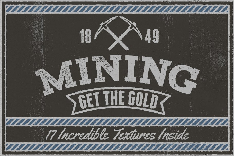 12款复古墨辊印刷效果图层样式 Rolled Ink Texture Auto-Press插图(1)