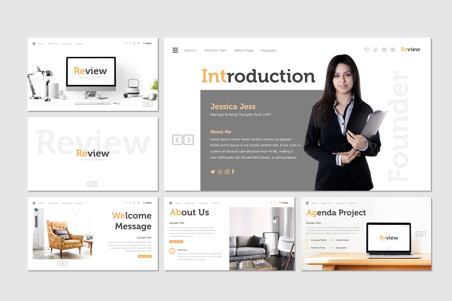 企业团队/产品/历史等信息介绍Keynote演示文稿模板 Review – Keynote Template插图(1)