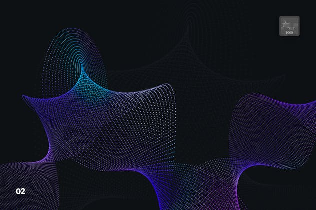 抽象虚线波浪漩涡图案Photoshop笔刷 Dotted Wavy Swirls Photoshop Brushes插图(2)