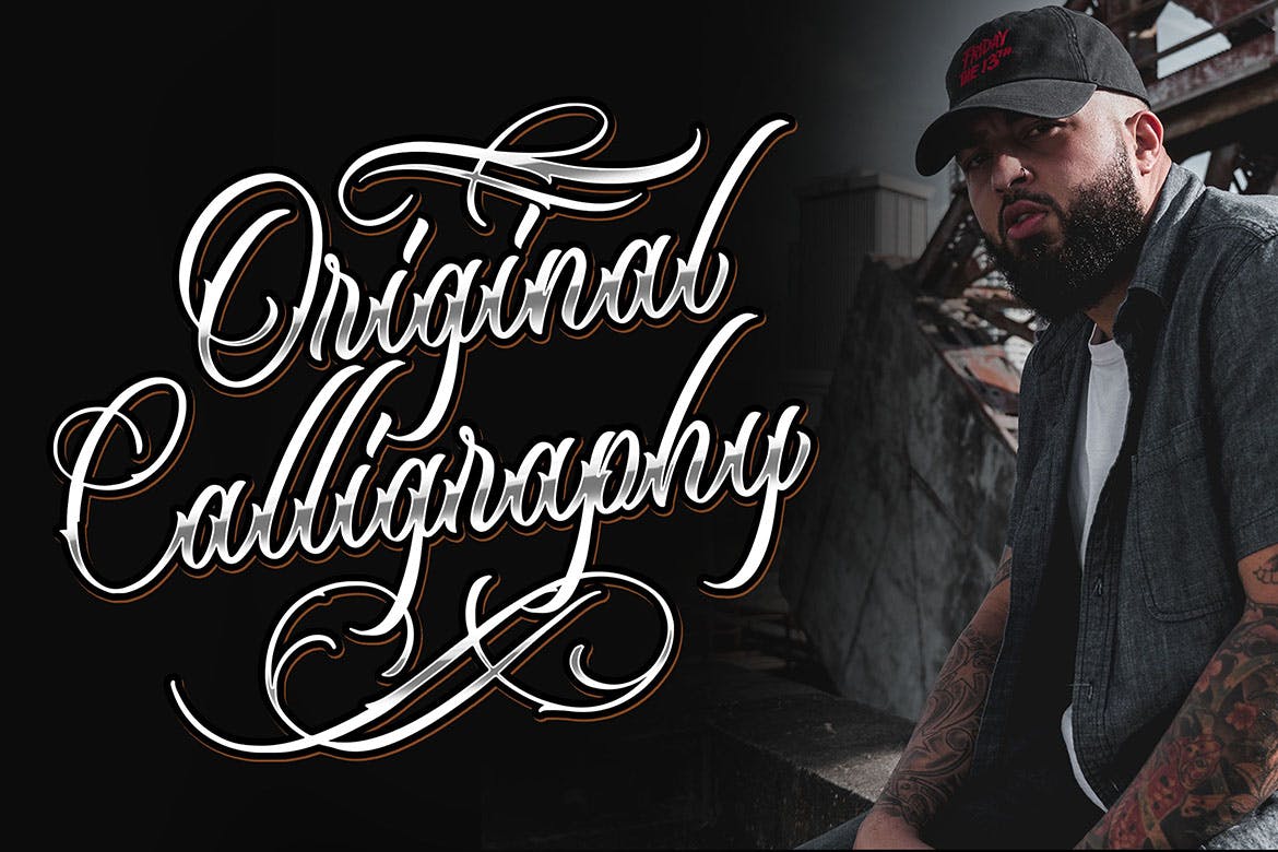 纹身艺术风格英文书法字体下载 Black Angela – Tattoo Font插图(4)