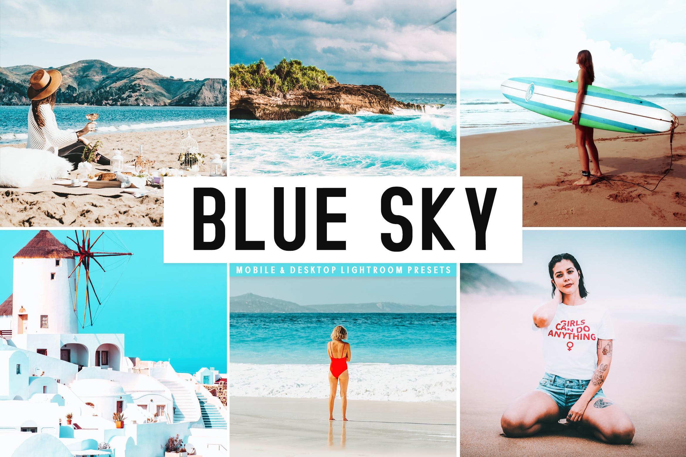 天空蓝自然色调照片滤镜素材库精选LR预设 Blue Sky Mobile & Desktop Lightroom Presets插图