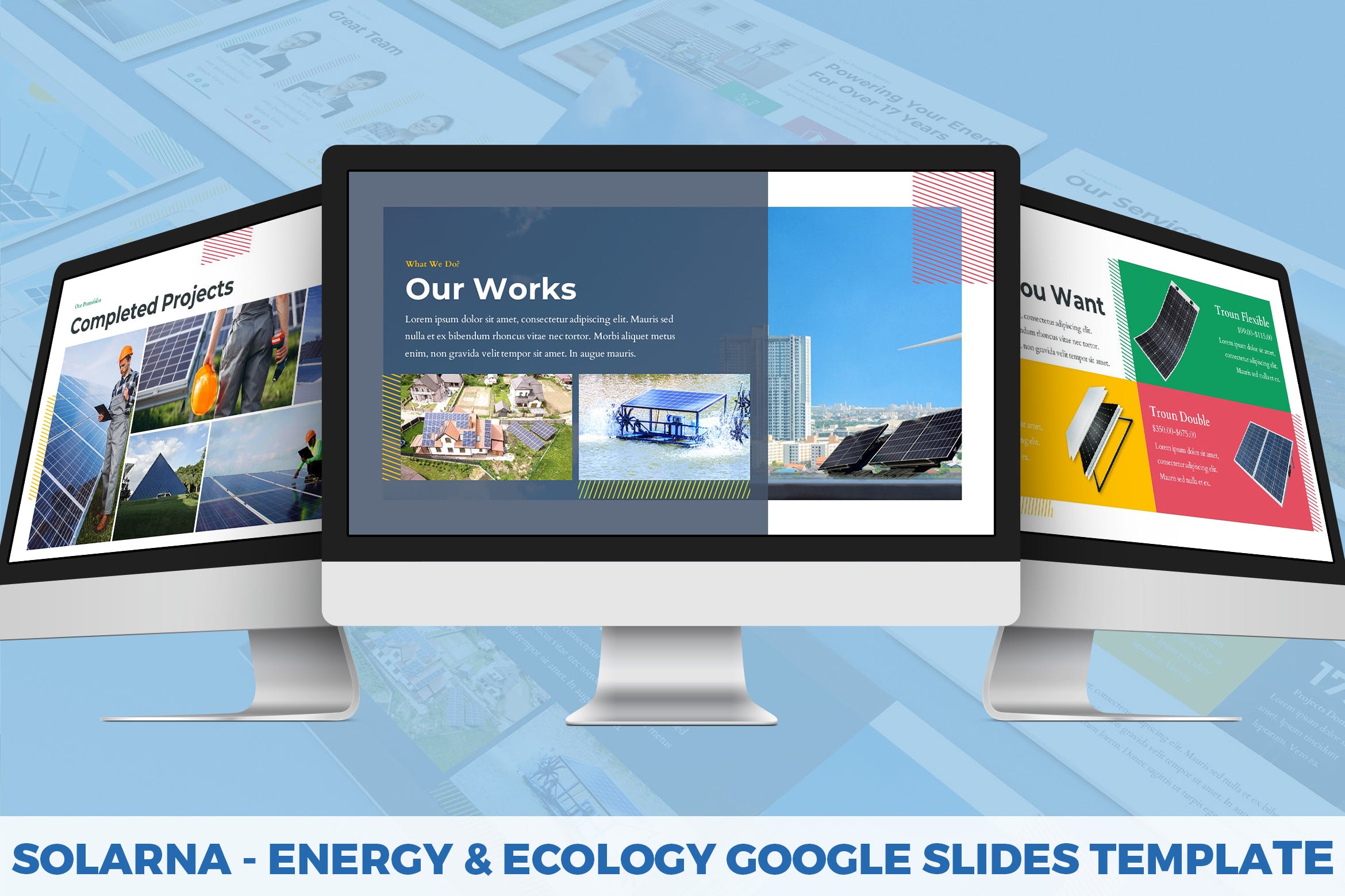 生态能源主题谷歌幻灯片模板 Solarna – Energy & Ecology Google Slides Template插图
