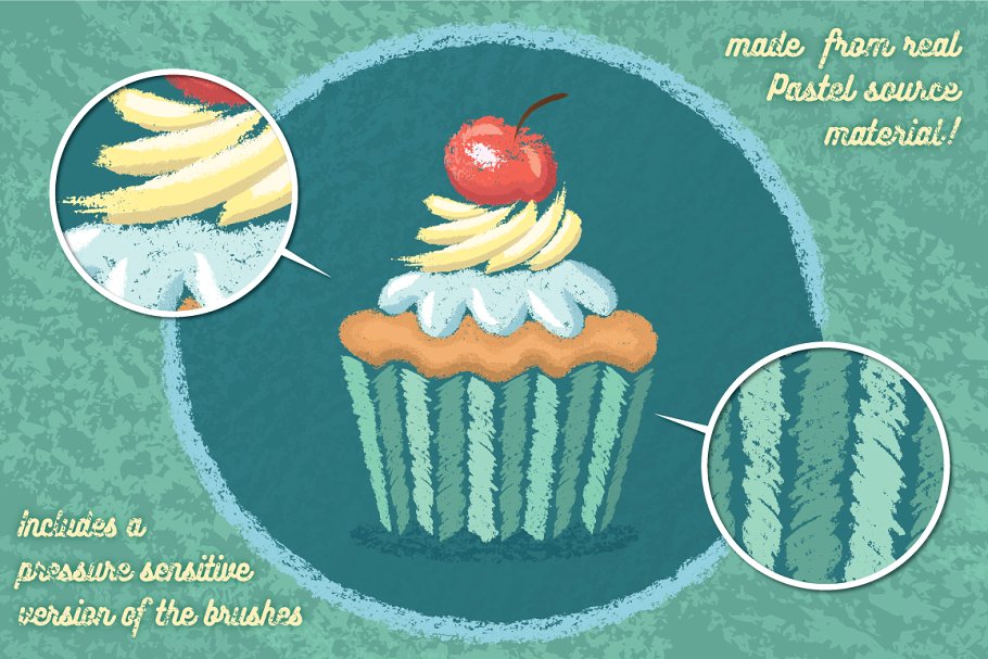 蜡笔笔画笔迹AI笔刷 Oil Pastel Brushes插图(1)