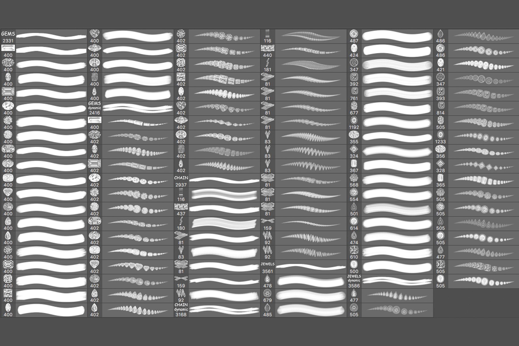 52个珠宝PS动态画笔 Jewelry Dynamic Brushes插图(2)