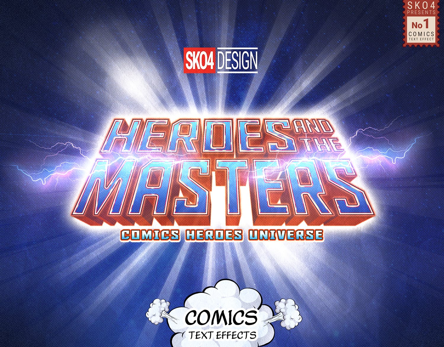 3D复古动漫卡通封面字体设计样式PSD图层样式 Comics Text Effects插图(7)