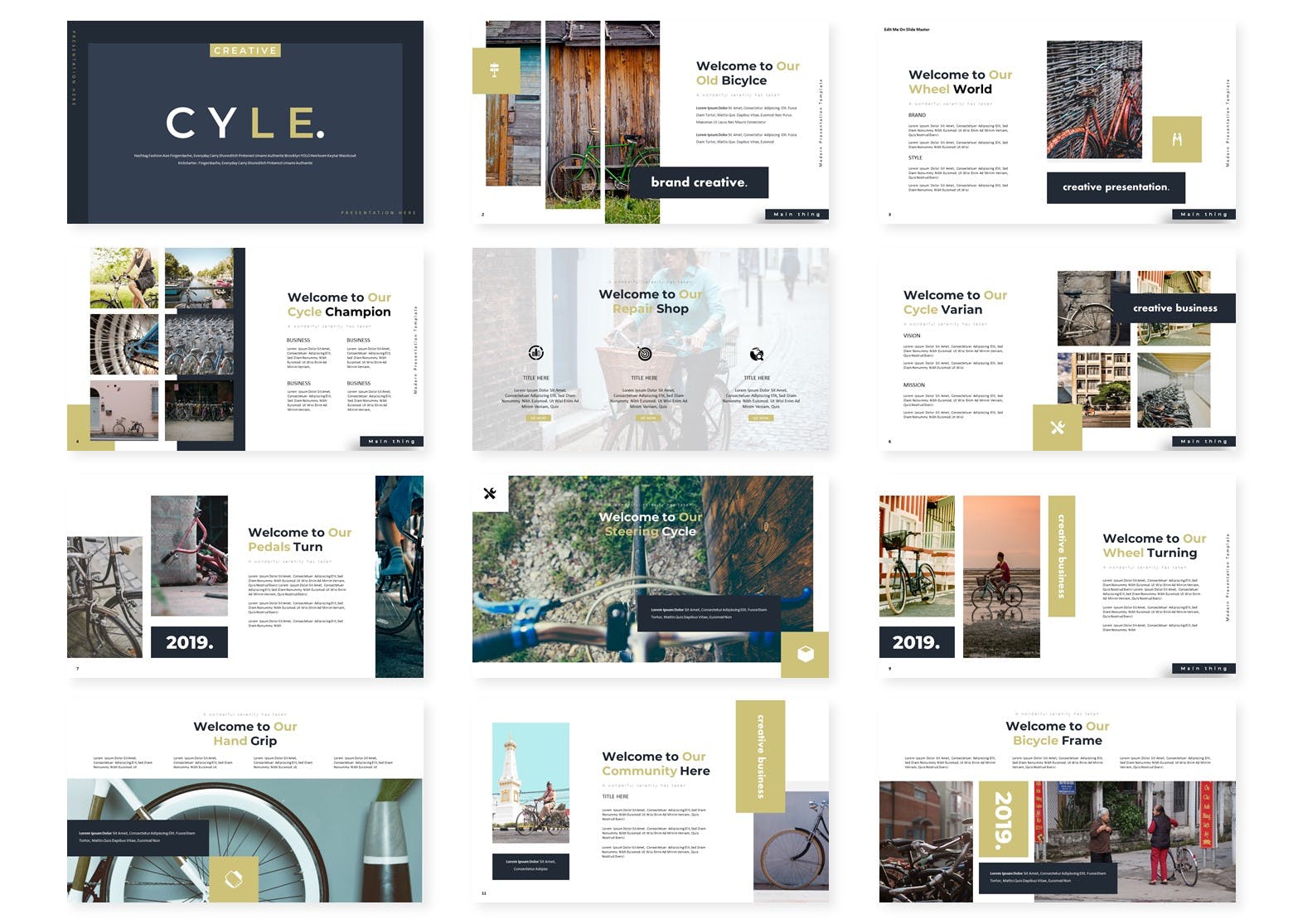 自行车公司介绍谷歌幻灯片模板素材 Cycle – Google Slides Template插图(1)