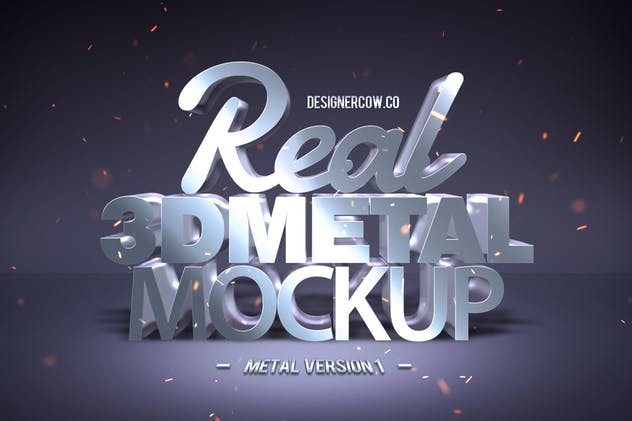 炫酷金属3D特效PSD样机模板v1 Real 3D text Mockups V1插图(5)