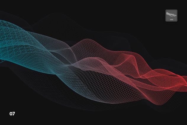 数字网络信号波纹线条PS笔刷 Digital Network Flow of Waves Photoshop Brushes插图(7)