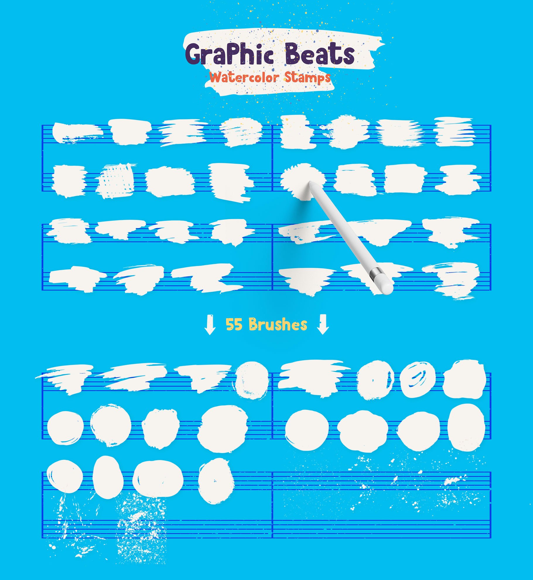 一大批艺术笔刷合辑下载 Graphic Beats Brushes for ProCreate [abr]插图(4)
