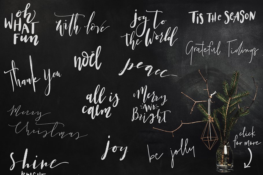 55款手写字母节日主题叠层 55 Hand Lettered Holiday Overlays插图(4)