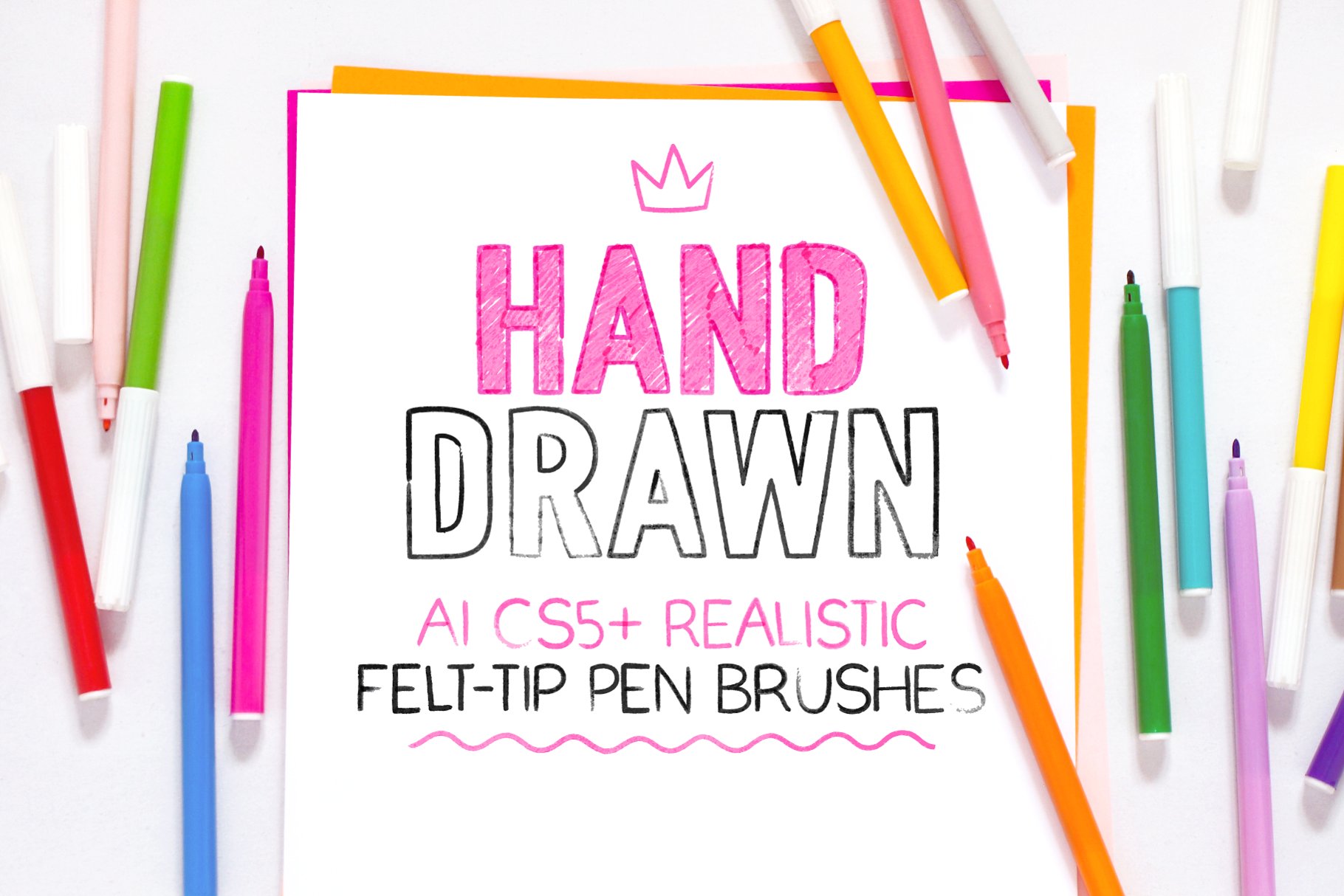 逼真栩栩如生毛毡笔AI笔刷 Realistic felt-tip pen AI brushes插图