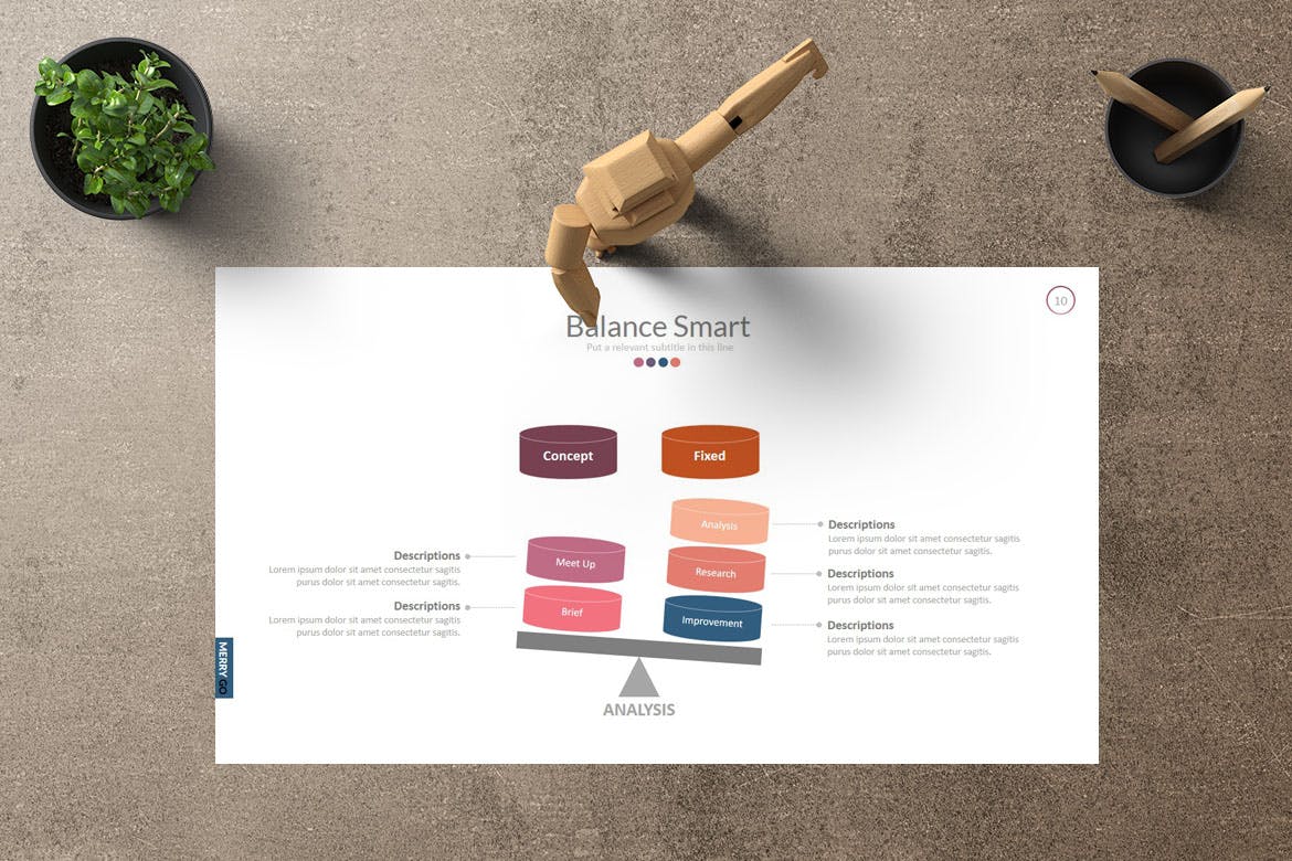 公司企业工作室简介素材库精选谷歌演示模板下载 MERRY GO Google Slides插图(2)