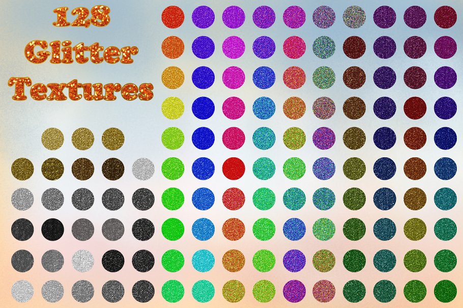 超级闪粉纹理&笔刷合集 Glitter Set for Photoshop插图(4)