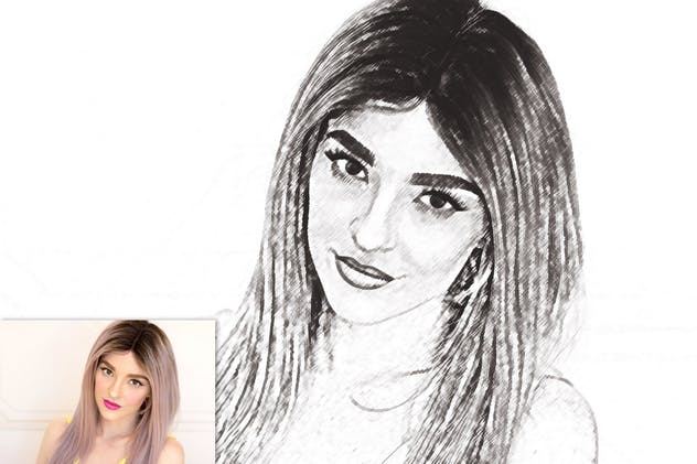 铅笔素描绘画效果生成PS动作 Pencil Sketch Photoshop Actions插图(3)