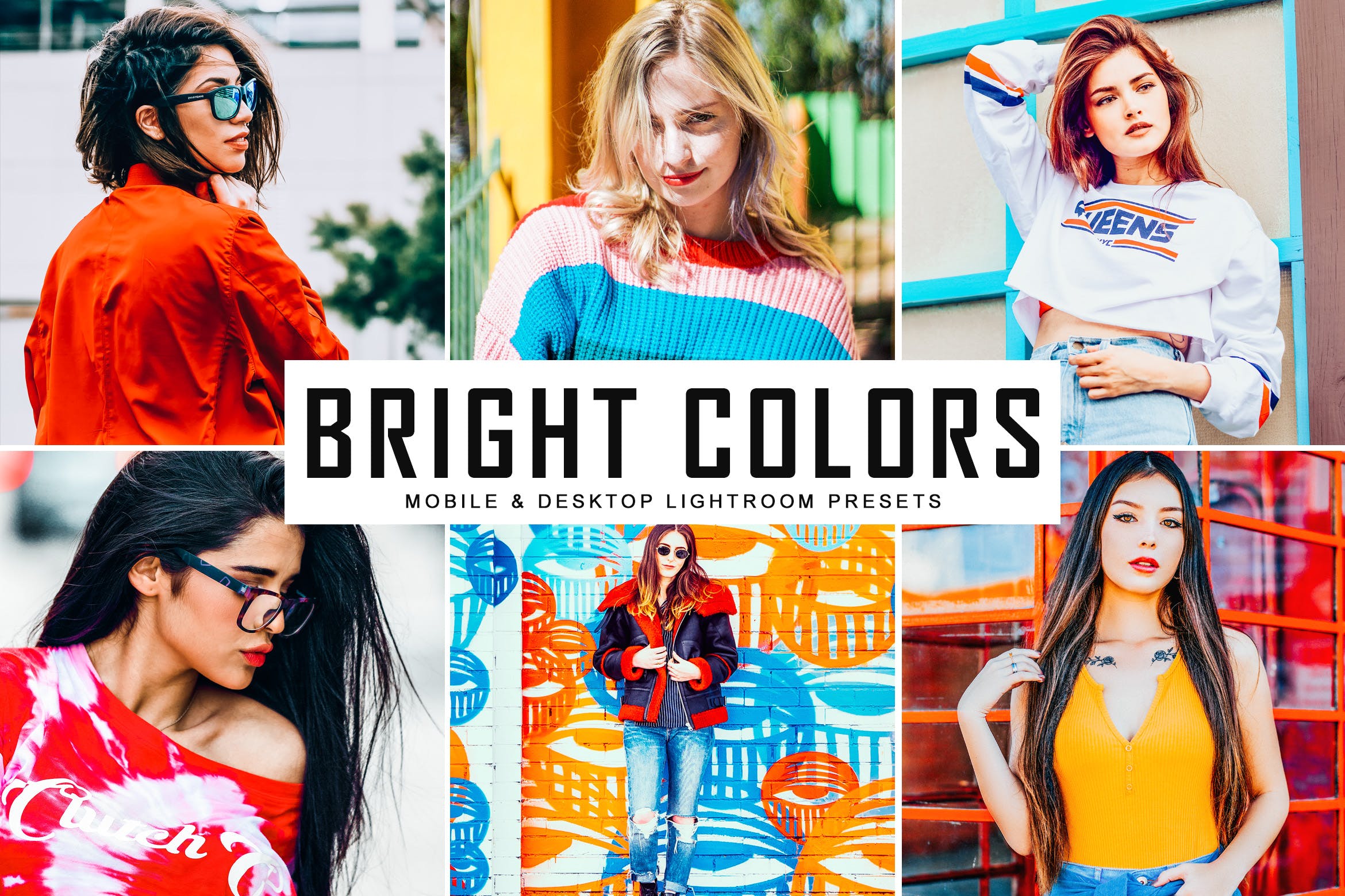 鲜艳多彩流行色调照片后期处理素材库精选LR预设 Bright Colors Mobile & Desktop Lightroom Presets插图
