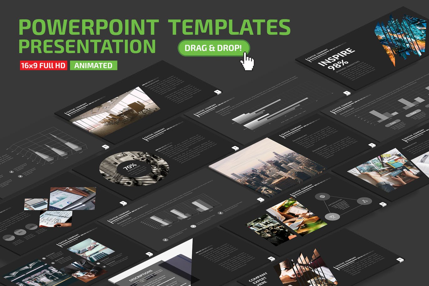 高端商业商务质感的高品质大数据powerpoint幻灯片演示模板（pptx）插图