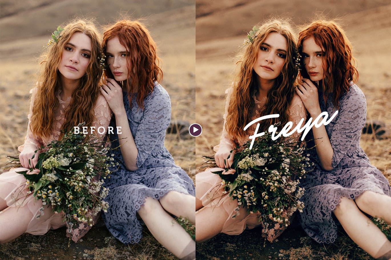 无损色调&柔和哑光效果肖像照片修图PS美颜动作 Freya Portrait Action for Photoshop插图(1)
