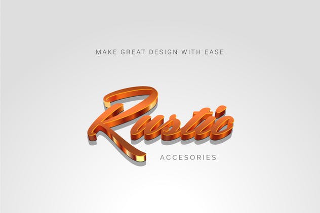 3D金属质感字体特效AI图层样式 Metallic Styles for Illustrator插图(6)