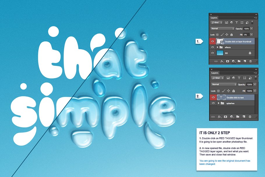 逼真水滴水纹效果PS字体样式 WATER TEXT EFFECT插图(4)