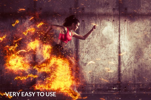 炫酷逼真火焰装饰效果PS动作 Fire Photoshop Action插图(6)