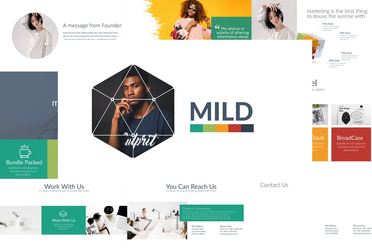创意设计/摄影工作室介绍PPT模板下载 MILD Powerpoint Template插图