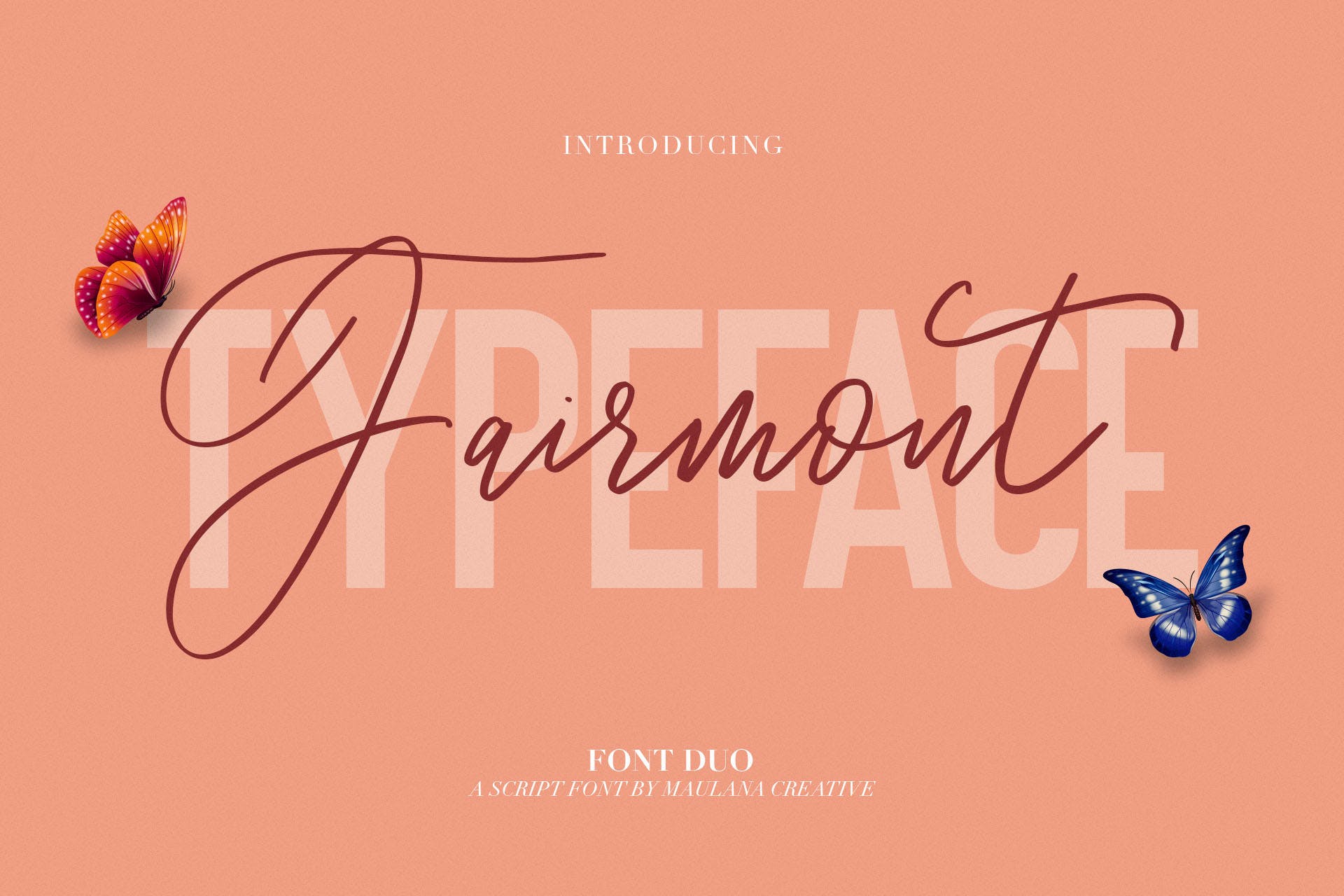 英文签名字体&无衬线版式设计字体二重奏组合 Fairmont – Script Sans Font插图