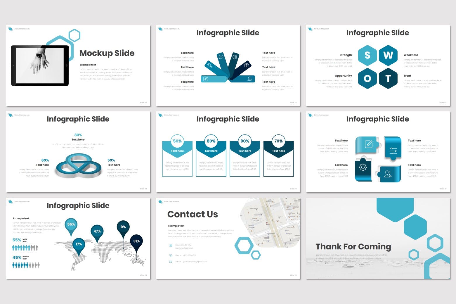 蓝色经典企业宣传业务介绍Keynote演示文稿模板 Rein – Keynote Template插图(4)