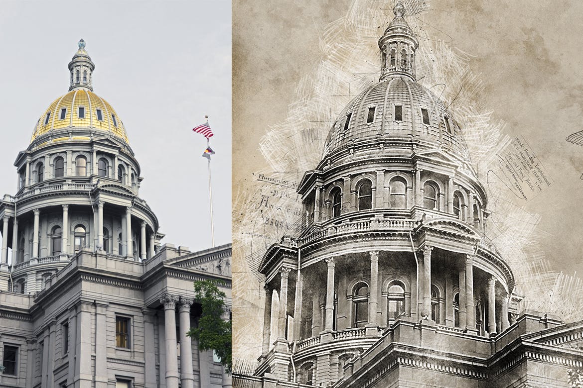 铅笔素描艺术插画效果素材库精选PS动作 Pencil Sketch 3 Photoshop Action插图(3)