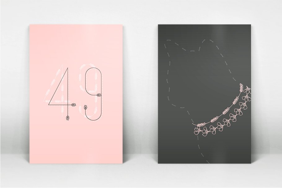 花草图案AI笔刷 Flowers & Stems Illustrator Brushes插图(3)