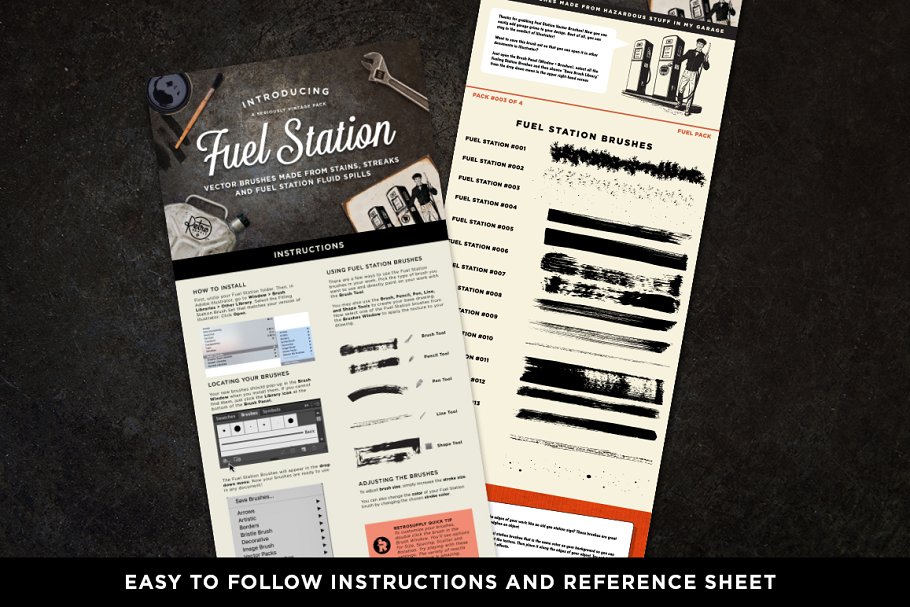 燃料汽油污垢AI笔刷 Fuel Station | Vector Grime Brushes插图(3)