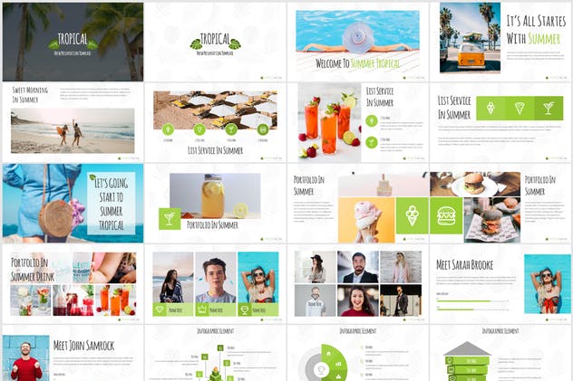 热带夏季旅行主题PPT演示模板 Tropical – Powerpoint Template插图(2)