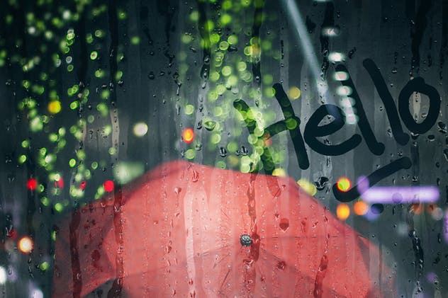 朦胧感玻璃雾面效果PS动作 Wet Glass Photoshop Action插图(1)